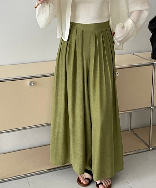 aimoha(アイモハ)の「薄手タックワイドパンツ(その他パンツ・レディース・パープル/グリーン/ベージュ・MEDIUM/LARGE)」の17枚目の写真