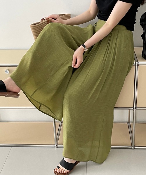 aimoha(アイモハ)の「薄手タックワイドパンツ(その他パンツ・レディース・パープル/グリーン/ベージュ・MEDIUM/LARGE)」の18枚目の写真