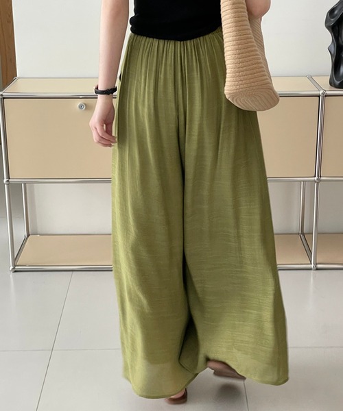 aimoha(アイモハ)の「薄手タックワイドパンツ(その他パンツ・レディース・パープル/グリーン/ベージュ・MEDIUM/LARGE)」の19枚目の写真