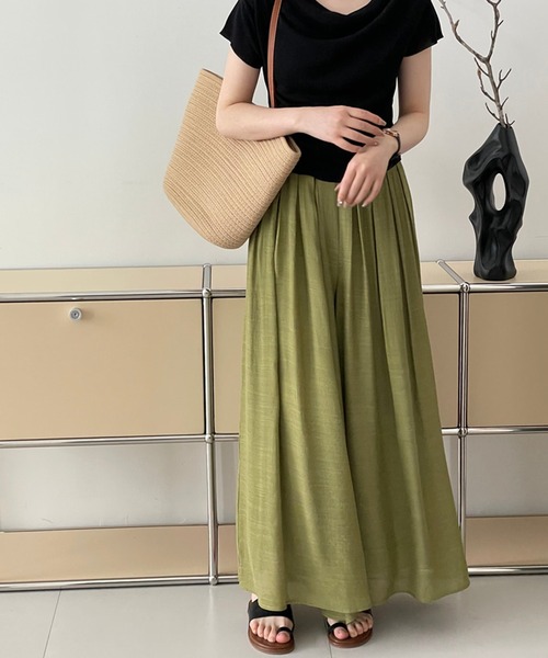 aimoha(アイモハ)の「薄手タックワイドパンツ(その他パンツ・レディース・パープル/グリーン/ベージュ・MEDIUM/LARGE)」の20枚目の写真