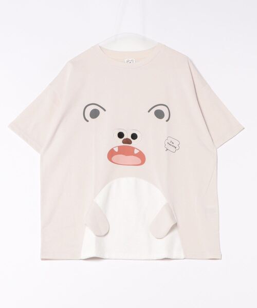 tシャツ 「Hi Hey Hoooo/ハイヘイホー」くま さめ顔どんTシャツ アニマルシリーズ レディース Hi Hey Hoooo/ハイヘイホー】くま さめ顔どんTシャツ アニマル