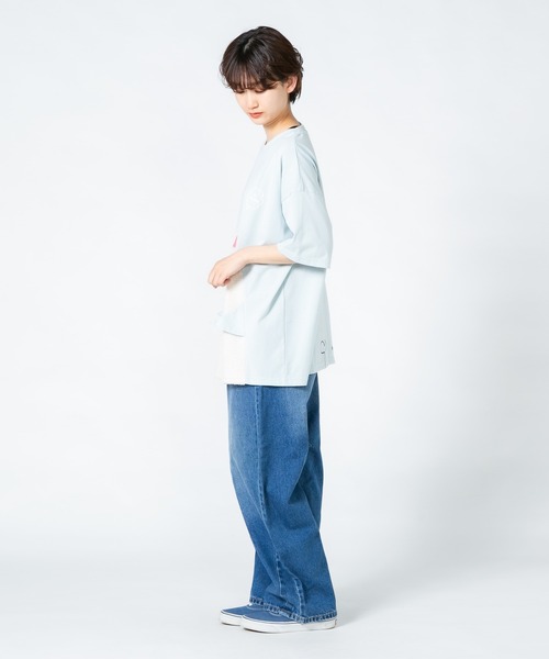 LB/S (エルビーエス)の「【Hi Hey Hoooo/ハイヘイホー】くま さめ顔どんTシャツ アニマルシリーズ(Tシャツ/カットソー・レディース・ベージュ/サックスブルー・FREE)」の10枚目の写真