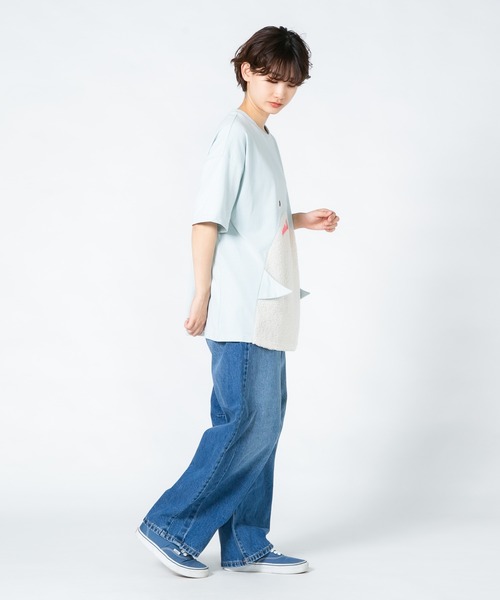 LB/S (エルビーエス)の「【Hi Hey Hoooo/ハイヘイホー】くま さめ顔どんTシャツ アニマルシリーズ(Tシャツ/カットソー・レディース・ベージュ/サックスブルー・FREE)」の12枚目の写真