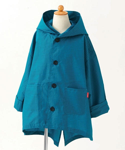 392 plusm（サンキューニプリュスエム）の「392plusm　サンキューニ プリュス エム:check kids coat　チェック　こども用 キッズ レインコート（レインコート/ポンチョ・キッズ・ベージュ/イエロー/ダークグリーン/ライトブルー・FREE）」の6枚目の写真