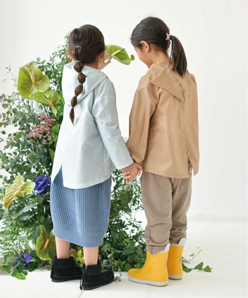 392 plusm（サンキューニプリュスエム）の「392plusm　サンキューニ プリュス エム:check kids coat　チェック　こども用 キッズ レインコート（レインコート/ポンチョ・キッズ・ベージュ/イエロー/ダークグリーン/ライトブルー・FREE）」の13枚目の写真