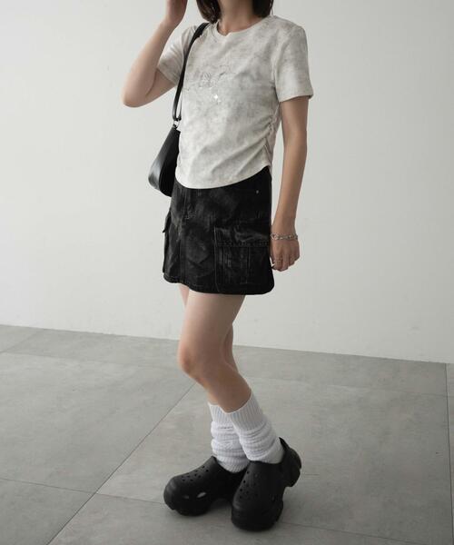 dispark（ディスパーク）の「DISPARK/メタリックバタフライサークルロゴT（Tシャツ/カットソー・レディース・スミクロ/アイボリー・FREE）」の21枚目の写真