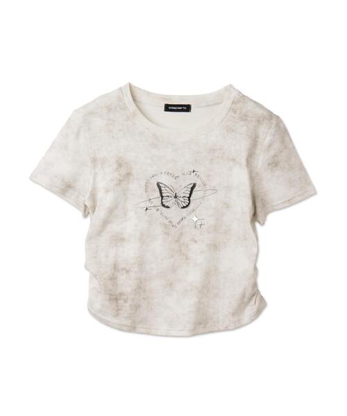 dispark（ディスパーク）の「DISPARK/メタリックバタフライサークルロゴT（Tシャツ/カットソー・レディース・スミクロ/アイボリー・FREE）」の14枚目の写真