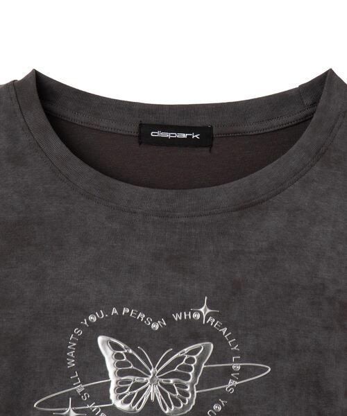 dispark（ディスパーク）の「DISPARK/メタリックバタフライサークルロゴT（Tシャツ/カットソー・レディース・スミクロ/アイボリー・FREE）」の17枚目の写真