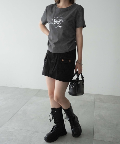 dispark（ディスパーク）の「DISPARK/メタリックバタフライサークルロゴT（Tシャツ/カットソー・レディース・スミクロ/アイボリー・FREE）」の12枚目の写真