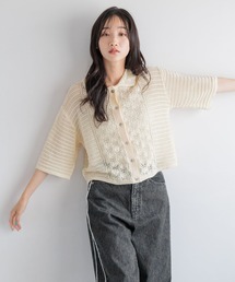 LOWRYS FARM | レーシーポロニット５Ｓ　134947(ニット/セーター)