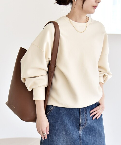 quaranciel(カランシエル)の「quaranciel:〈洗濯機可能〉ポンチ ベーシック コンパクト スウェット(スウェット・レディース・ブラック/ワイン/ナチュラル/ライトグレー/ブルー/ブラウン・ONE SIZE)」の8枚目の写真