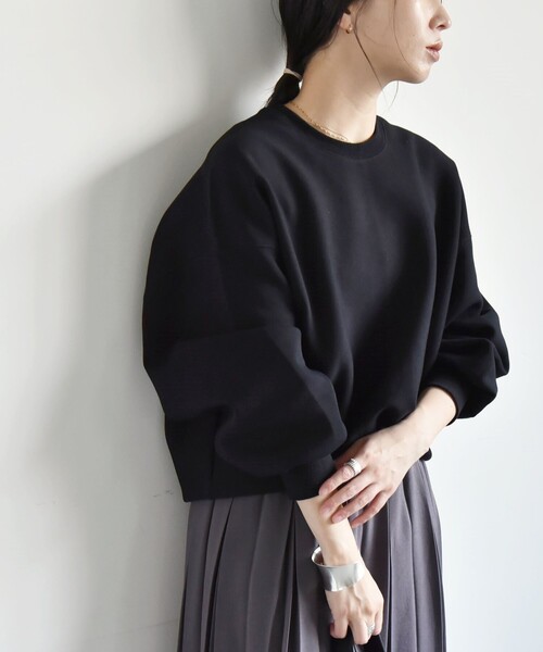 quaranciel(カランシエル)の「quaranciel:〈洗濯機可能〉ポンチ ベーシック コンパクト スウェット(スウェット・レディース・ブラック/ワイン/ナチュラル/ライトグレー/ブルー/ブラウン・ONE SIZE)」の20枚目の写真