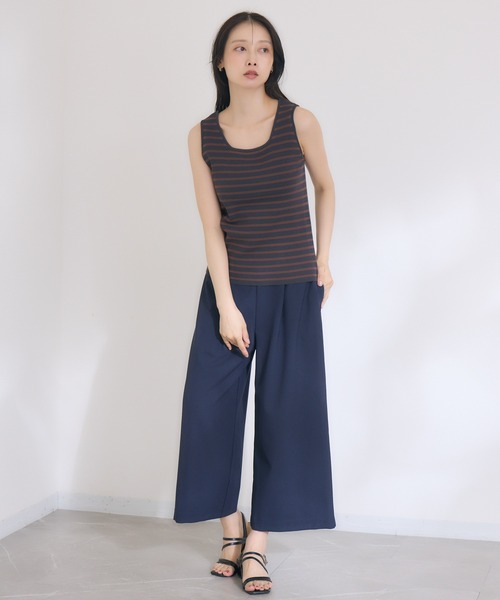 KATHARINE ROSS（キャサリンロス）の「【KATHARINE ROSS】ボーダースクエアニットタンクトップ（タンクトップ・レディース・チャコールグレー・MEDIUM）」の7枚目の写真