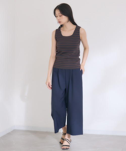 KATHARINE ROSS（キャサリンロス）の「【KATHARINE ROSS】ボーダースクエアニットタンクトップ（タンクトップ・レディース・チャコールグレー・MEDIUM）」の9枚目の写真