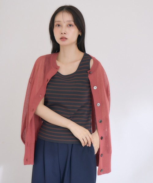 KATHARINE ROSS（キャサリンロス）の「【KATHARINE ROSS】ボーダースクエアニットタンクトップ（タンクトップ・レディース・チャコールグレー・MEDIUM）」の10枚目の写真