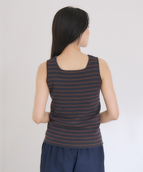 KATHARINE ROSS（キャサリンロス）の「【KATHARINE ROSS】ボーダースクエアニットタンクトップ（タンクトップ・レディース・チャコールグレー・MEDIUM）」の14枚目の写真