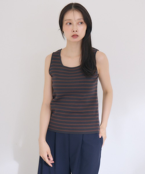 KATHARINE ROSS（キャサリンロス）の「【KATHARINE ROSS】ボーダースクエアニットタンクトップ（タンクトップ・レディース・チャコールグレー・MEDIUM）」の15枚目の写真