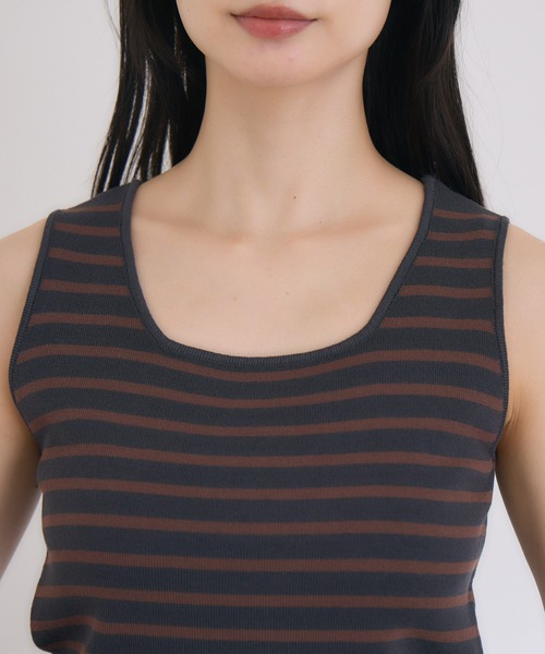 KATHARINE ROSS（キャサリンロス）の「【KATHARINE ROSS】ボーダースクエアニットタンクトップ（タンクトップ・レディース・チャコールグレー・MEDIUM）」の17枚目の写真