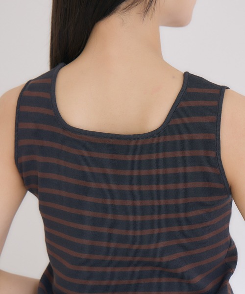 KATHARINE ROSS（キャサリンロス）の「【KATHARINE ROSS】ボーダースクエアニットタンクトップ（タンクトップ・レディース・チャコールグレー・MEDIUM）」の19枚目の写真