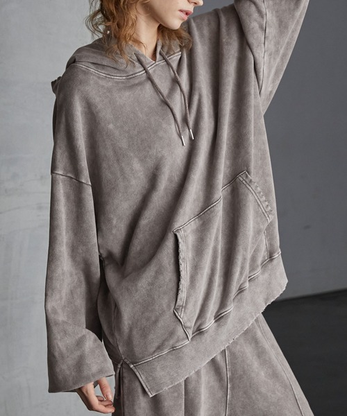 ☆週末限定値下げ☆ JIMWAG ダメージフーディ SERACE】Heavy weight vintage design pigment damage hoodie