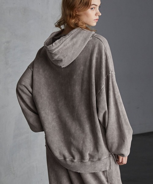 【SERACE】Heavy weight vintage design pigment damage hoodie / ヘビーウェイトヴィンテージデザインピグメントダメージパーカー（パーカー）｜SERACE（セラス）