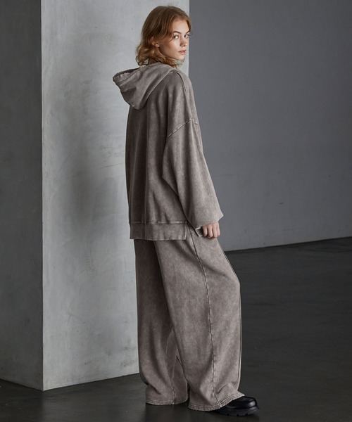 【SERACE】Heavy weight vintage design pigment damage hoodie / ヘビーウェイトヴィンテージデザインピグメントダメージパーカー（パーカー）｜SERACE（セラス）