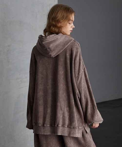 【SERACE】Heavy weight vintage design pigment damage hoodie / ヘビーウェイトヴィンテージデザインピグメントダメージパーカー（パーカー）｜SERACE（セラス）