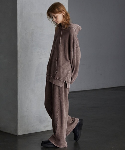 【SERACE】Heavy weight vintage design pigment damage hoodie / ヘビーウェイトヴィンテージデザインピグメントダメージパーカー（パーカー）｜SERACE（セラス）