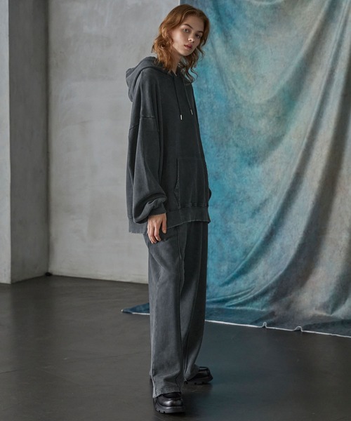 【SERACE】Heavy weight vintage design pigment damage hoodie / ヘビーウェイトヴィンテージデザインピグメントダメージパーカー（パーカー）｜SERACE（セラス）
