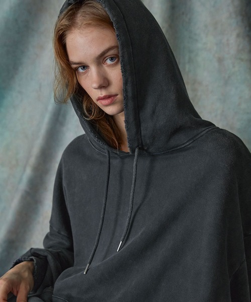 【SERACE】Heavy weight vintage design pigment damage hoodie / ヘビーウェイトヴィンテージデザインピグメントダメージパーカー（パーカー）｜SERACE（セラス）