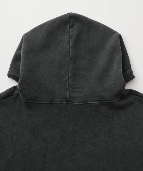 SERACE】Heavy weight vintage design pigment damage hoodie
