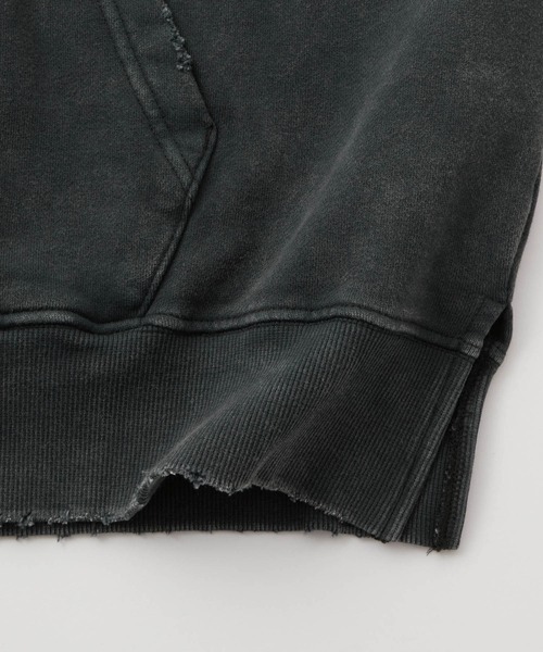 【SERACE】Heavy weight vintage design pigment damage hoodie / ヘビーウェイトヴィンテージデザインピグメントダメージパーカー（パーカー）｜SERACE（セラス）