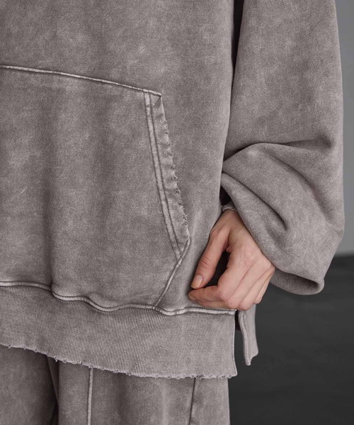 【SERACE】Heavy weight vintage design pigment damage hoodie / ヘビーウェイトヴィンテージデザインピグメントダメージパーカー（パーカー）｜SERACE（セラス）