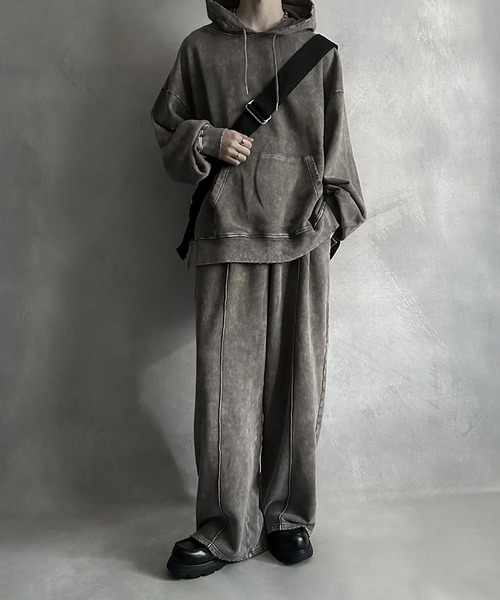 【SERACE】Heavy weight vintage design pigment damage hoodie / ヘビーウェイトヴィンテージデザインピグメントダメージパーカー（パーカー）｜SERACE（セラス）