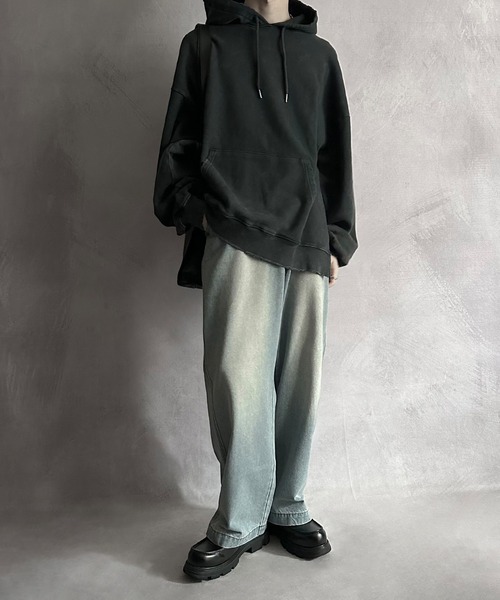 【SERACE】Heavy weight vintage design pigment damage hoodie / ヘビーウェイトヴィンテージデザインピグメントダメージパーカー（パーカー）｜SERACE（セラス）