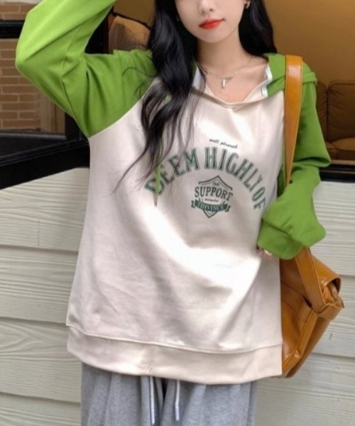 GEMEDA(ジェメダ)の「ラグランロゴTシャツ(Tシャツ/カットソー・レディース・ブラック/ベージュ/グリーン・M)」の3枚目の写真