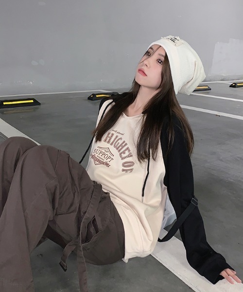 GEMEDA(ジェメダ)の「ラグランロゴTシャツ(Tシャツ/カットソー・レディース・ブラック/ベージュ/グリーン・M)」の6枚目の写真
