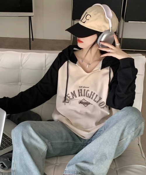 GEMEDA(ジェメダ)の「ラグランロゴTシャツ(Tシャツ/カットソー・レディース・ブラック/ベージュ/グリーン・M)」の12枚目の写真