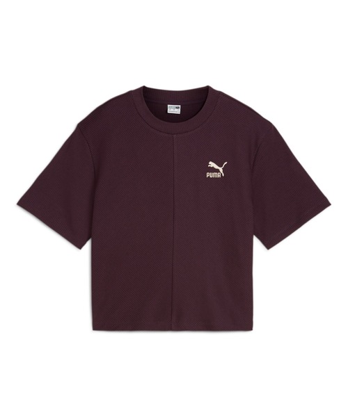 PUMA（プーマ）の「PUMA プーマ ウィメンズ CLASSICS リブ リラックス 半袖 Tシャツ（Tシャツ/カットソー・レディース・パープル/ブラック/グリーン・X-LARGE/LARGE/MEDIUM/SMALL）」の3枚目の写真