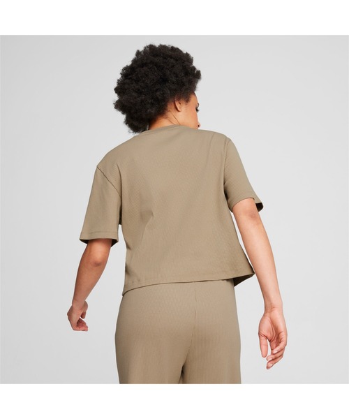 PUMA（プーマ）の「PUMA プーマ ウィメンズ CLASSICS リブ リラックス 半袖 Tシャツ（Tシャツ/カットソー・レディース・パープル/ブラック/グリーン・X-LARGE/LARGE/MEDIUM/SMALL）」の9枚目の写真