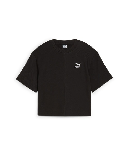 PUMA（プーマ）の「PUMA プーマ ウィメンズ CLASSICS リブ リラックス 半袖 Tシャツ（Tシャツ/カットソー・レディース・パープル/ブラック/グリーン・X-LARGE/LARGE/MEDIUM/SMALL）」の6枚目の写真