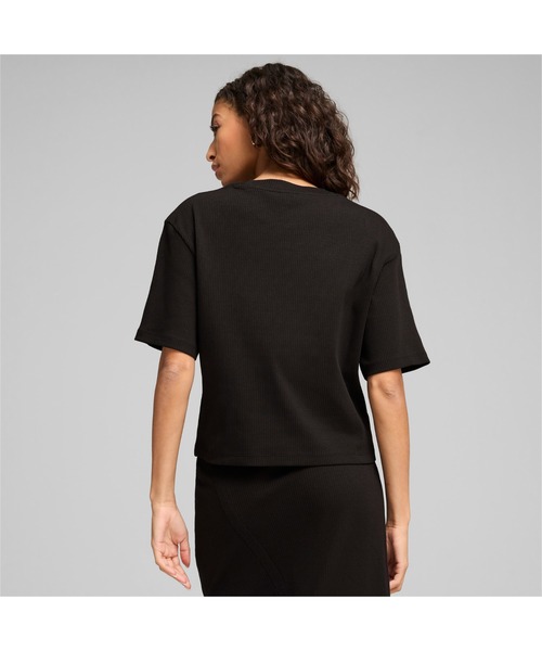 PUMA（プーマ）の「PUMA プーマ ウィメンズ CLASSICS リブ リラックス 半袖 Tシャツ（Tシャツ/カットソー・レディース・パープル/ブラック/グリーン・X-LARGE/LARGE/MEDIUM/SMALL）」の4枚目の写真