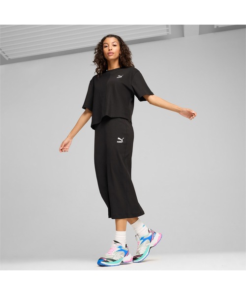 PUMA（プーマ）の「PUMA プーマ ウィメンズ CLASSICS リブ リラックス 半袖 Tシャツ（Tシャツ/カットソー・レディース・パープル/ブラック/グリーン・X-LARGE/LARGE/MEDIUM/SMALL）」の5枚目の写真