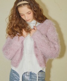 ELLEgirl | 2wayラメフェザーニットカーディガン【ELLEgirl/エル ガール】(カーディガン/ボレロ)