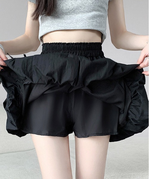 WEGO（ウィゴー）の「WEGO/リボンバルーンスカートパンツ付き（スカート・レディース・ブラック/グレー/ホワイト・MEDIUM/SMALL）」の4枚目の写真