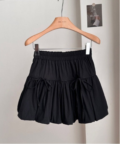 WEGO（ウィゴー）の「WEGO/リボンバルーンスカートパンツ付き（スカート・レディース・ブラック/グレー/ホワイト・MEDIUM/SMALL）」の12枚目の写真