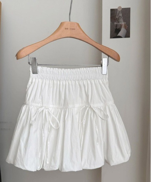 WEGO（ウィゴー）の「WEGO/リボンバルーンスカートパンツ付き（スカート・レディース・ブラック/グレー/ホワイト・MEDIUM/SMALL）」の11枚目の写真