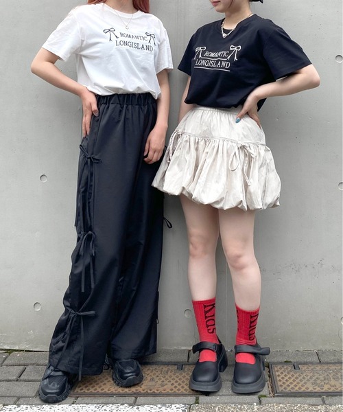 WEGO（ウィゴー）の「WEGO/リボンバルーンスカートパンツ付き（スカート・レディース・ブラック/グレー/ホワイト・MEDIUM/SMALL）」の14枚目の写真