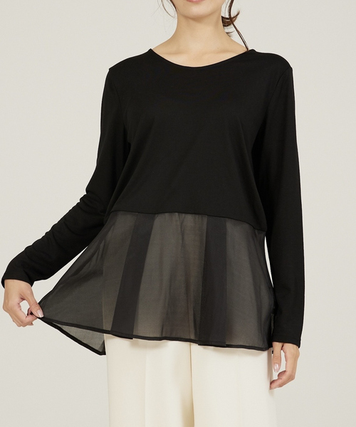 abahouse mavie（アバハウスマヴィ）の「裾切替えレイヤードインナー（Tシャツ/カットソー・レディース・ブラック系その他/グレー/ホワイト系その他2/ホワイト系その他/ホワイト系その他3・フリー）」の4枚目の写真