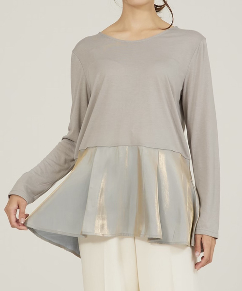 abahouse mavie（アバハウスマヴィ）の「裾切替えレイヤードインナー（Tシャツ/カットソー・レディース・ブラック系その他/グレー/ホワイト系その他2/ホワイト系その他/ホワイト系その他3・フリー）」の5枚目の写真